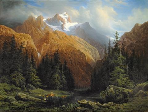 François Diday, Vue du Rosenlaui, du Wellhorn et du Wetterhorn, 1844