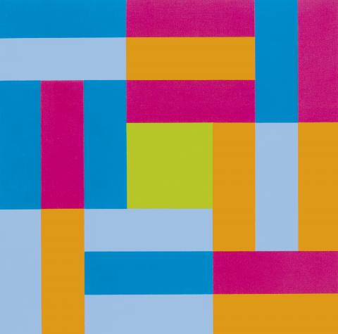 Richard Paul Lohse, 4 gleiche Gruppen mit einem Quadratischen Zentrum, 4 groupes identiques avec un centre carré, 1965