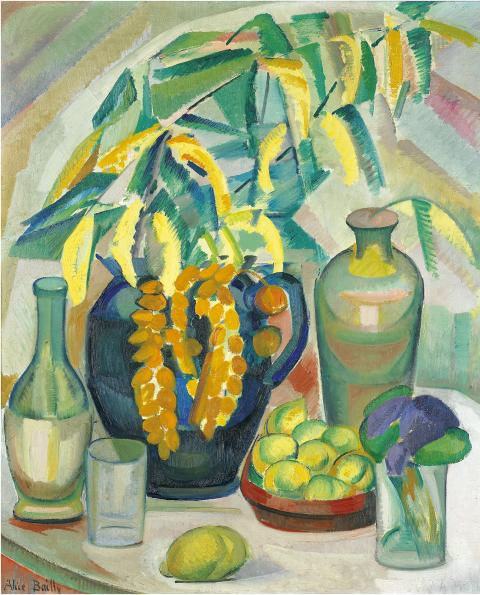 Alice Bailly, Nature morte aux mimosas, 1911