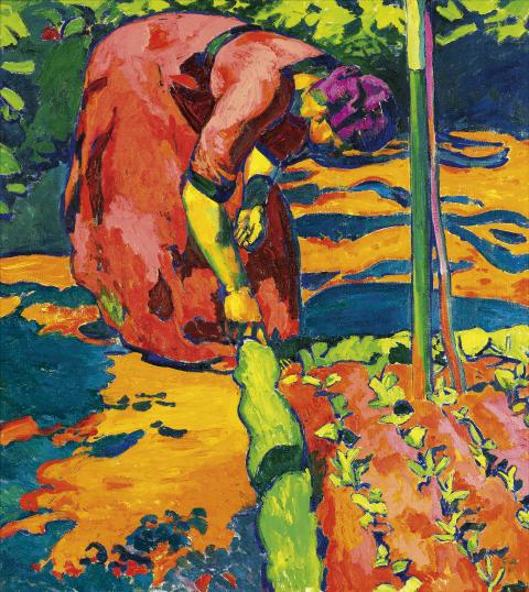 Cuno Amiet, Frau im Garten, Femme dans le jardin, 1911