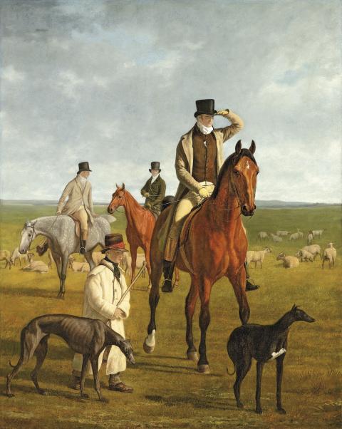Jacques-Laurent Agasse, Lord Rivers out coursing on Newmarket Heath, s.d. (1818-1835)