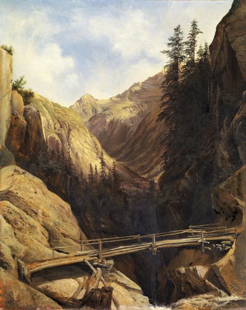 Alexandre Calame, A la cascade de la Handeck, 1842-1843