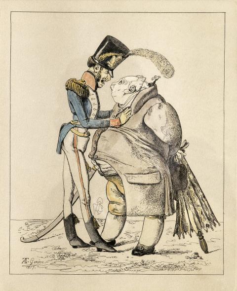 Wolfgang-Adam Töpffer, Soldat se disputant avec un bourgeois, 1817