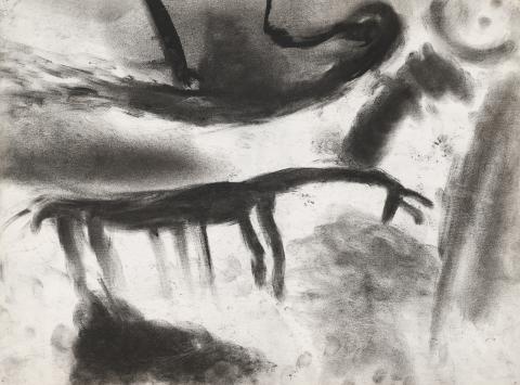 Miriam Cahn, m.d.k. + t. blutungsarbeit, 1986