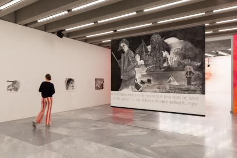 Vue d'exposition / œuvre de Marc Bauer