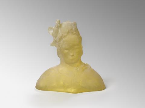 Yellow Figure with Hummingbird