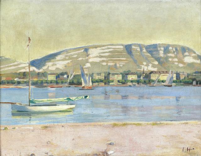 Ferdinand Hodler, La Rade de Genève et le Salève, 1878