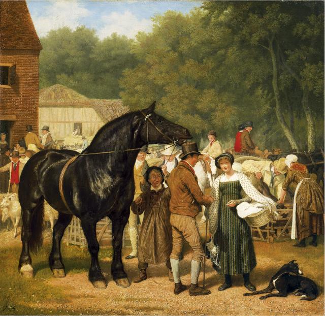 Jacques-Laurent Agasse, Jour de marché: l'étalon noir, 1818