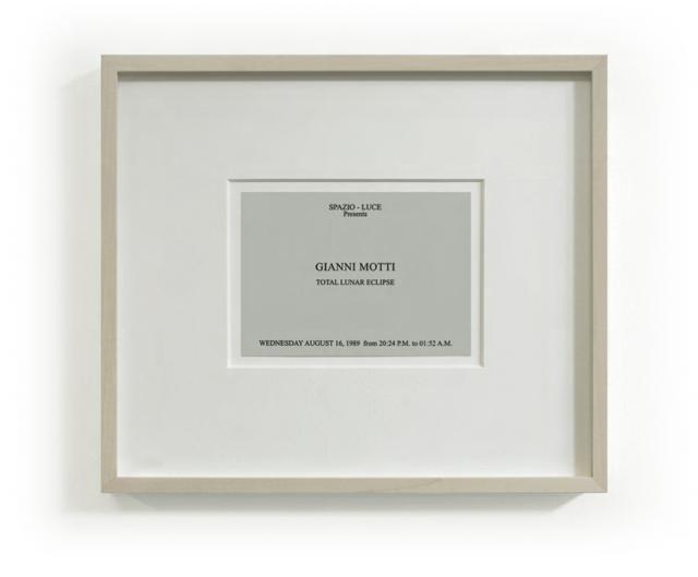 Gianni Motti, Éclipses, 1985 - 1999