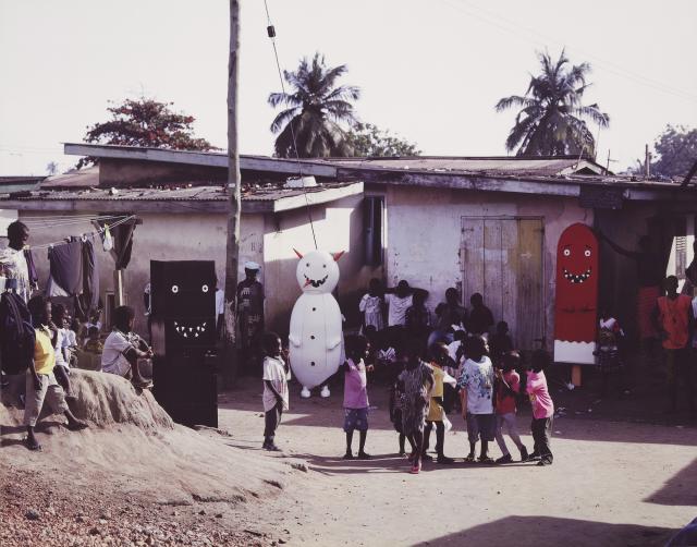 Olaf Breuning, Chocolate, Snowman and Icecream in Africa, 2004