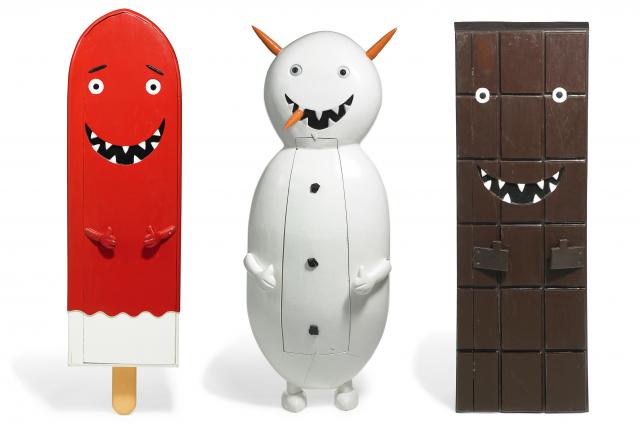 Olaf Breuning, "Mr Melting Men (Icecream, Snowman & Chocolate)", 2004