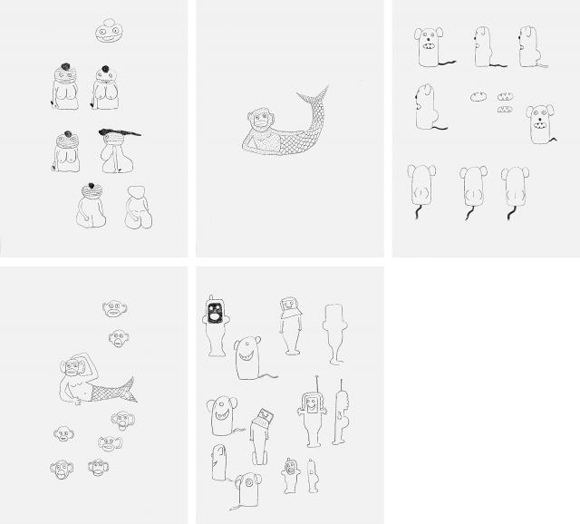 Olaf Breuning, Venus - Production Drawing, The Humans
Monkey Fish - Production Drawing, The Humans
Mouse - Production Drawing, The Humans
Mickey Fish - Production Drawing, The Humans
Production Drawing, The Humans, 2007
