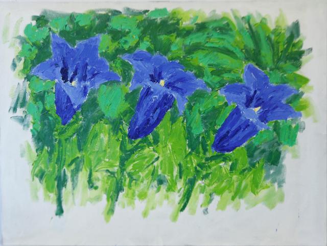 Christian Lindow, Untitled (Three Gentians), 1988