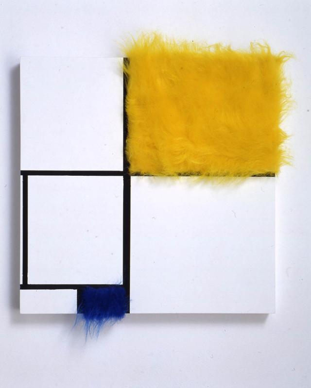 Sylvie Fleury, Composition avec jaune et bleu, 1995