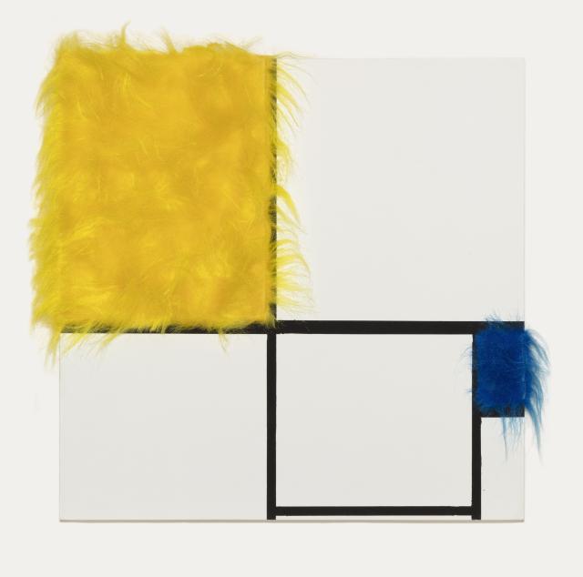 Sylvie Fleury, Composition avec jaune et bleu, 1995